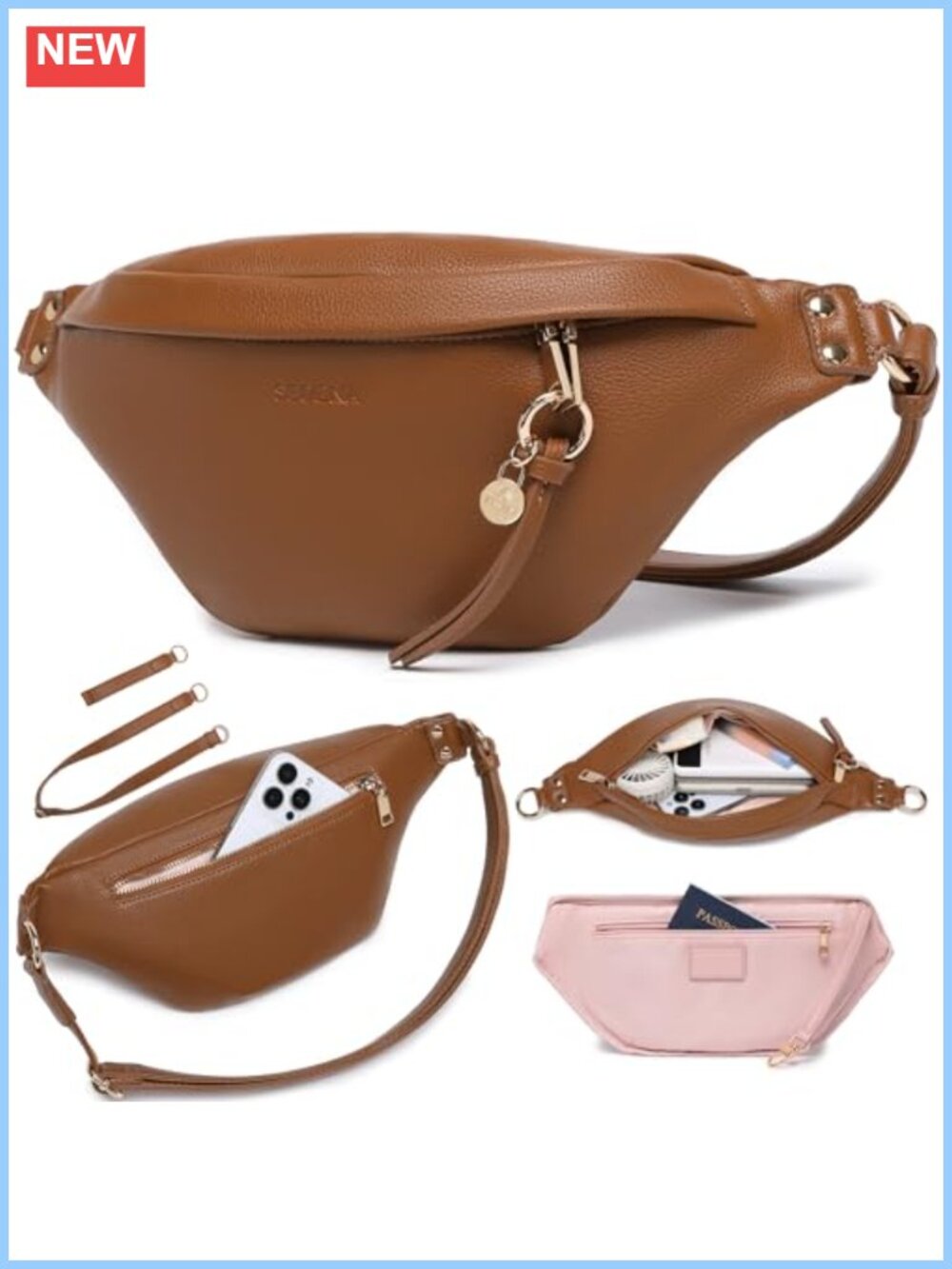 Anti Theft RFID Crossbody Bag Vegan Leather Travel Purse
